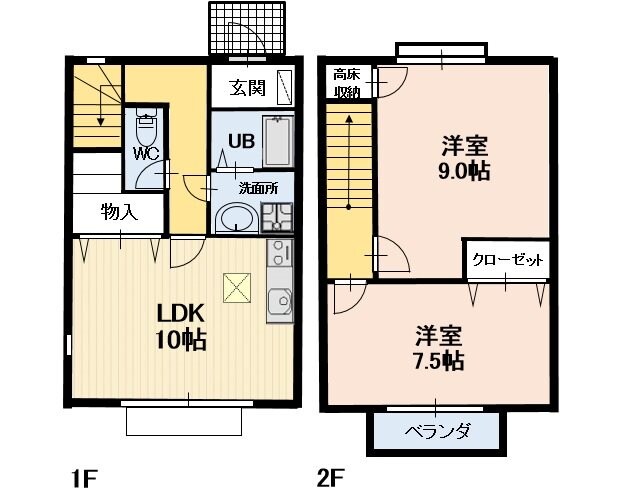 オワゾーブルーBの物件間取画像