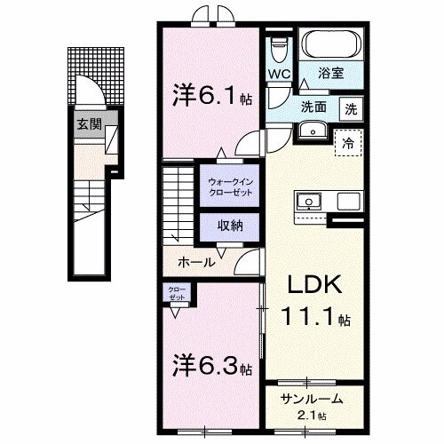 ホップIVの物件間取画像