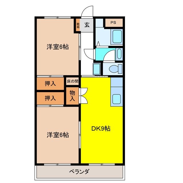 五明ハイツの物件間取画像