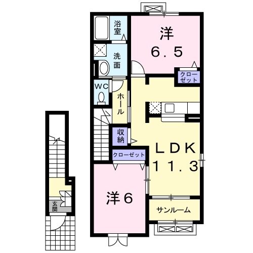 ベルヴィル松代Ａの物件間取画像