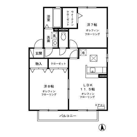 リビングタウン三本柳　Ａの物件間取画像