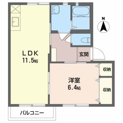 アップルヤマハＡの物件間取画像