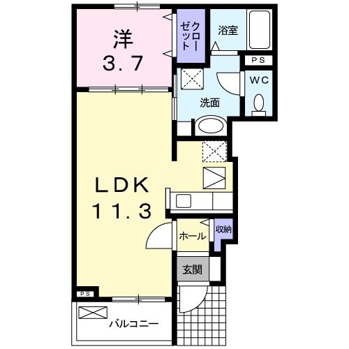 サンフラワー　Bの物件間取画像