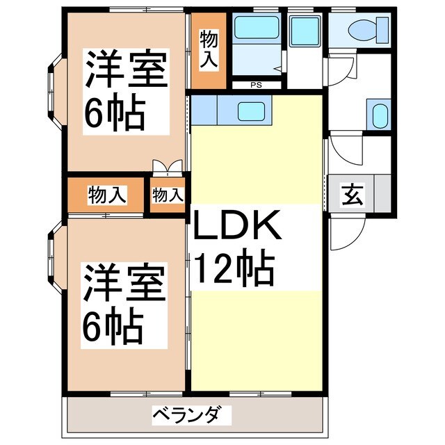 タカノハイツ2の物件間取画像