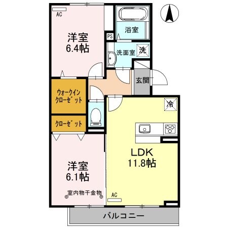 南松本駅 徒歩25分 3階の物件間取画像