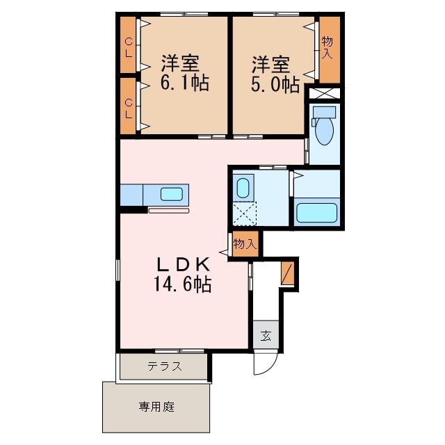 西松本駅 徒歩11分 1階の物件間取画像