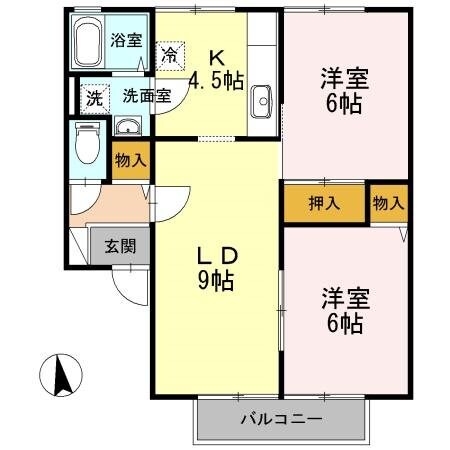 ボンビラス・ＨＯＳＯＮＯ　Ａ棟の物件間取画像