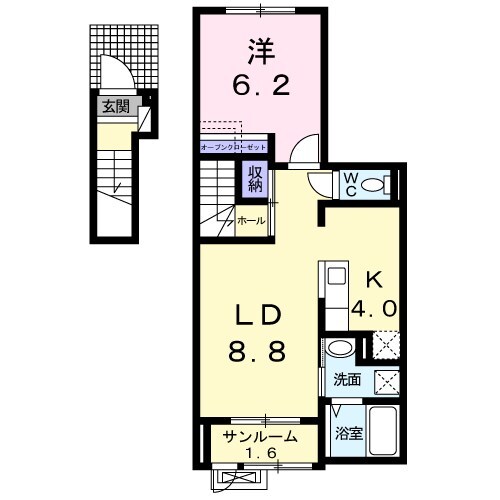 南松本駅 徒歩10分 2階の物件間取画像