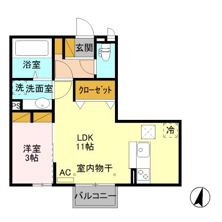 島高松駅 徒歩15分 1階の物件間取画像