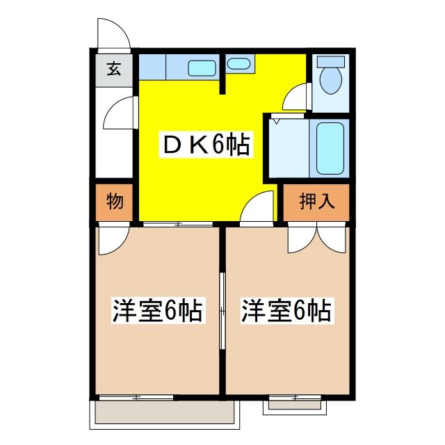 松本駅 バス20分  野溝口下車：停歩5分 2階の物件間取画像