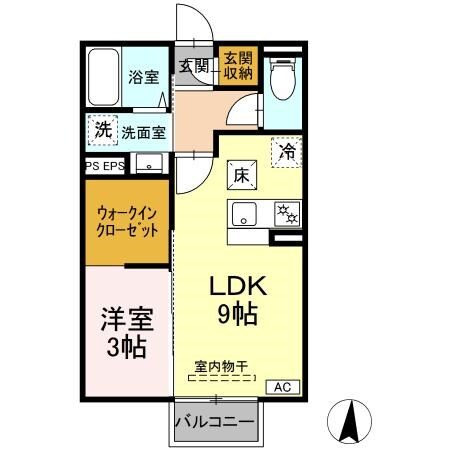 エスポワール岩船Cの物件間取画像