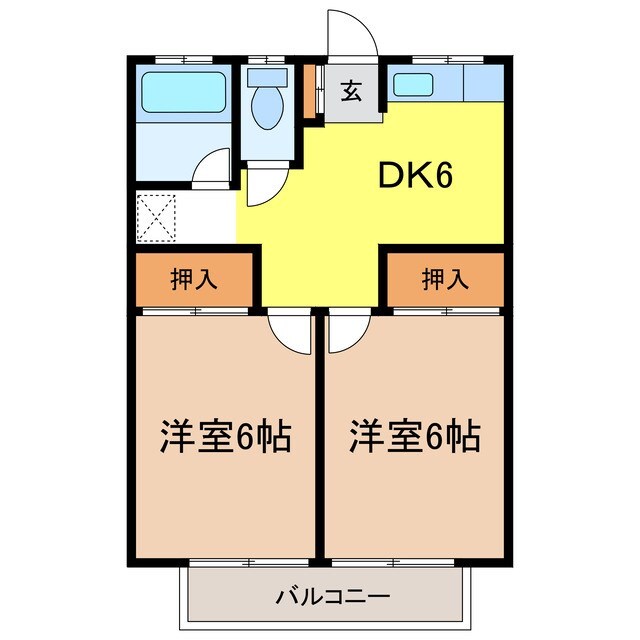 コーポてづかの物件間取画像