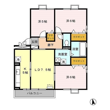 平田駅 徒歩26分 3階の物件間取画像