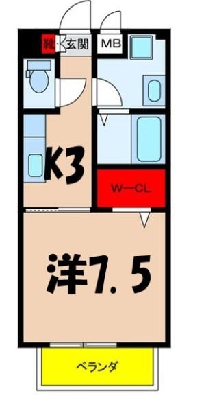 エスポワール沢尻Bの物件間取画像