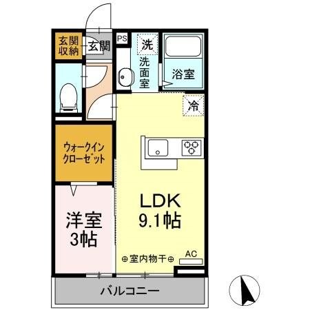 クレール渚　Sの物件間取画像