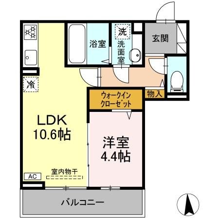 CouR18高宮Eの物件間取画像