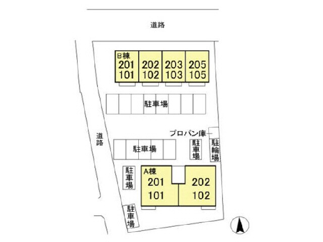 さざんかＢ（曲輪町）の物件外観写真