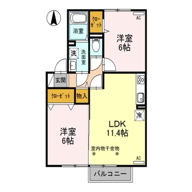 ドルチェ　ヴィータＣ（赤堀今井町）の物件間取画像