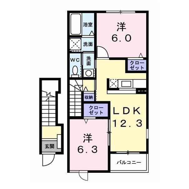 ミユマ・パレスＡ（市場町）の物件間取画像