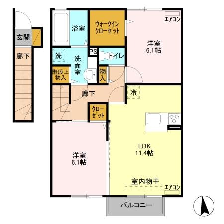 カーサクレール（下植木町）の物件間取画像