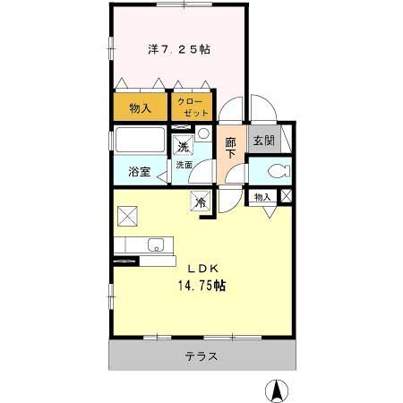 グリーンヴァレー Ｂ棟の物件間取画像