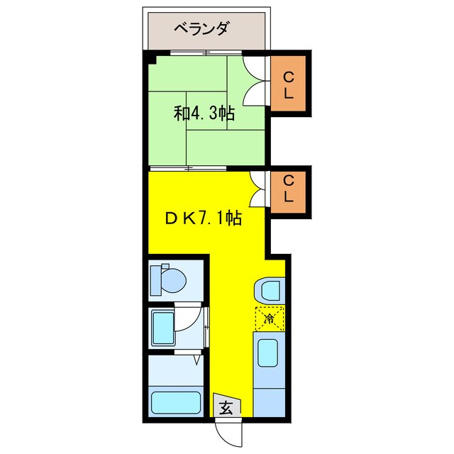 鴨川ハイツの物件間取画像