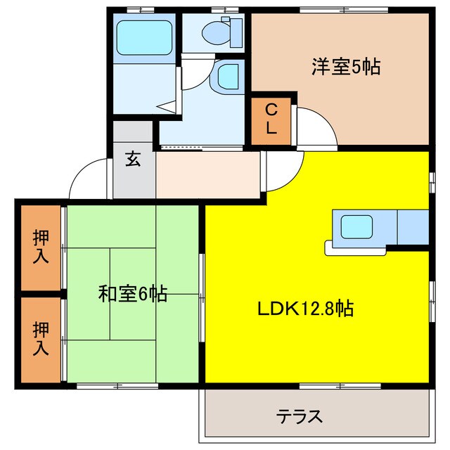 花ぞ野ローズガーデンC棟の物件間取画像