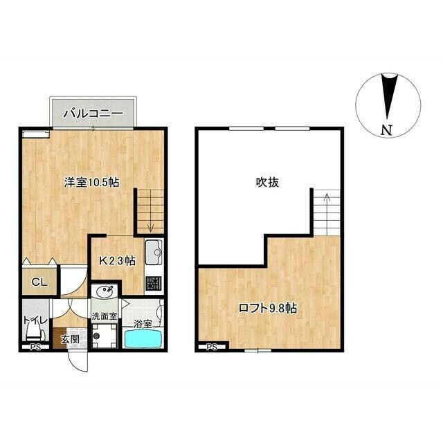 vanity花高の物件間取画像