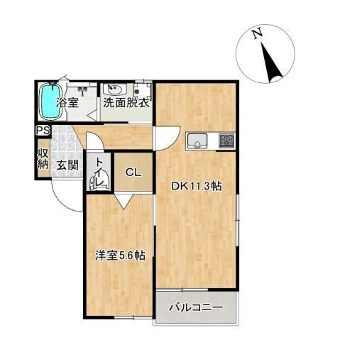 グランドブルー指方　B棟の物件間取画像