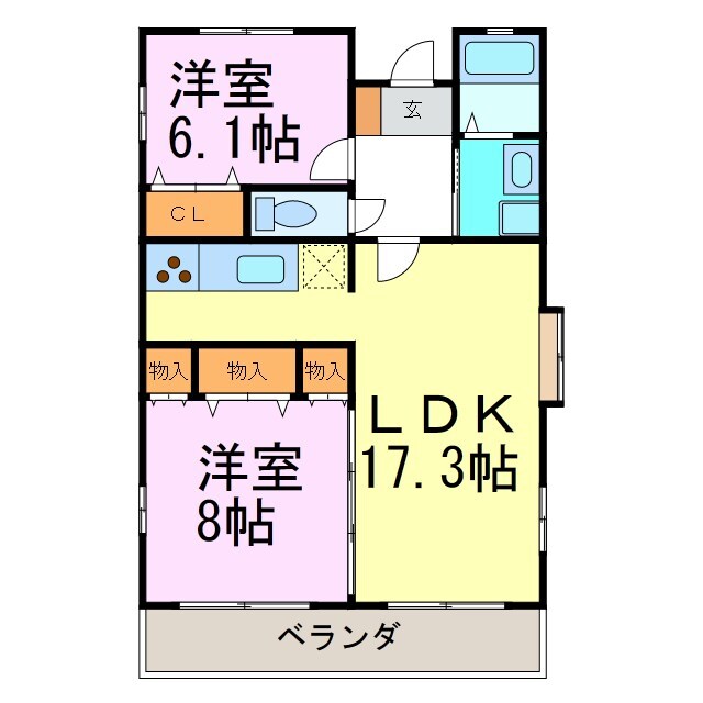 パルク山代の物件間取画像