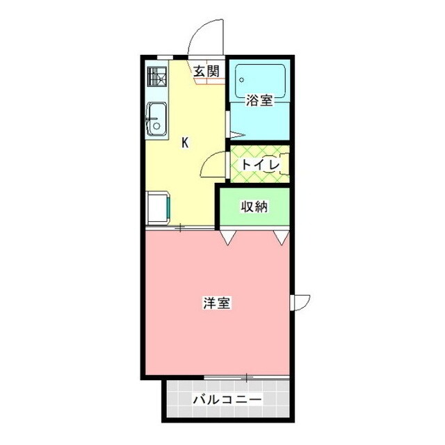 新田コーポ竹中Ｂ棟の物件間取画像