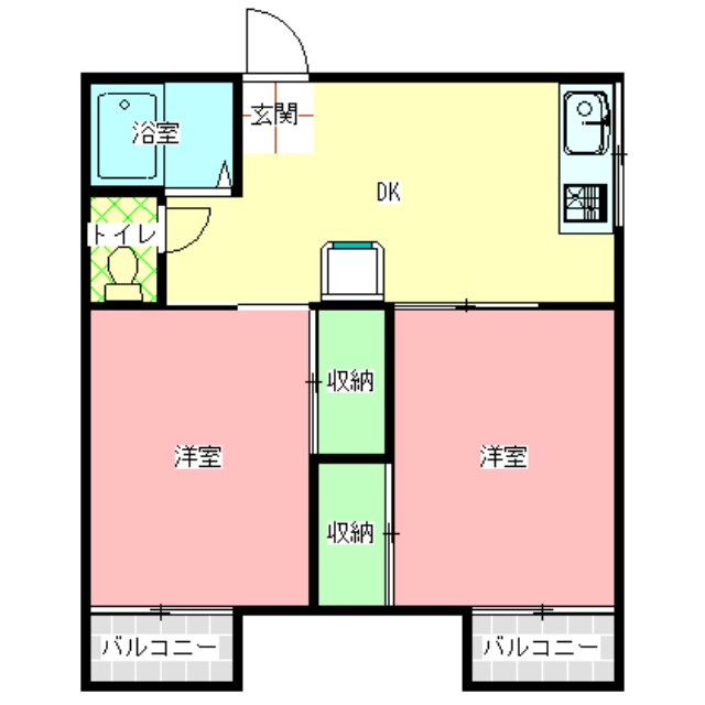 ＫコーポＡ棟の物件間取画像