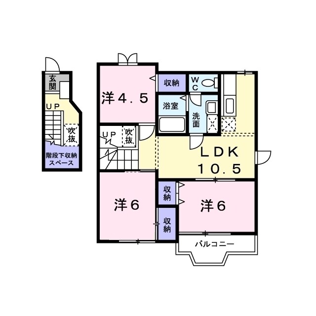 カルムメゾン姫子Ｂの物件間取画像
