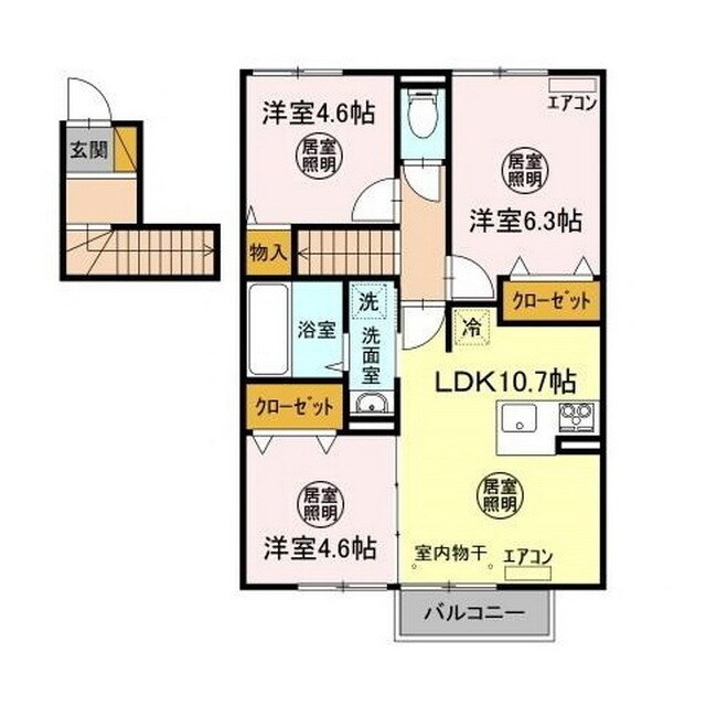 ヴァレンティーナ　Ｆの物件間取画像