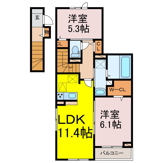 メゾン　ド　ショコラの物件間取画像