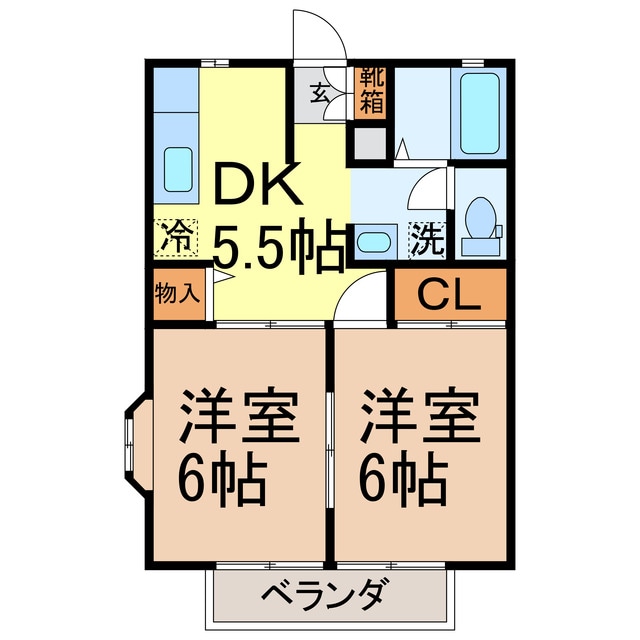 コーポワセイⅡの物件間取画像