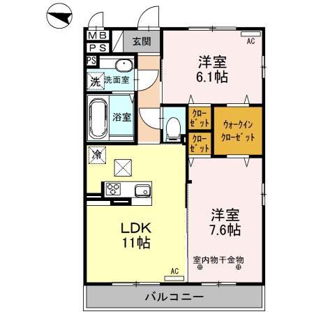 フォルトゥーナ（熊谷市美土里町）の物件間取画像