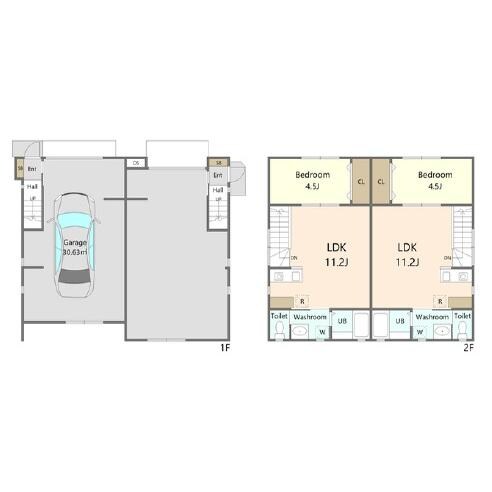 Warehouse五十子ガレージハウス（本庄市五十子）の物件間取画像