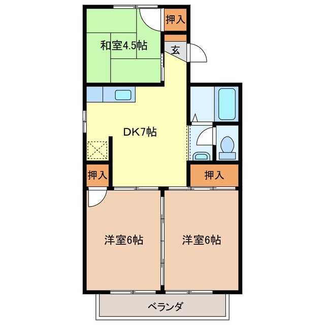 パレーシャル大園の物件間取画像