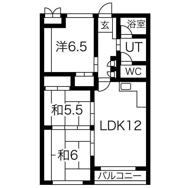 リベルティ山鼻の物件間取画像