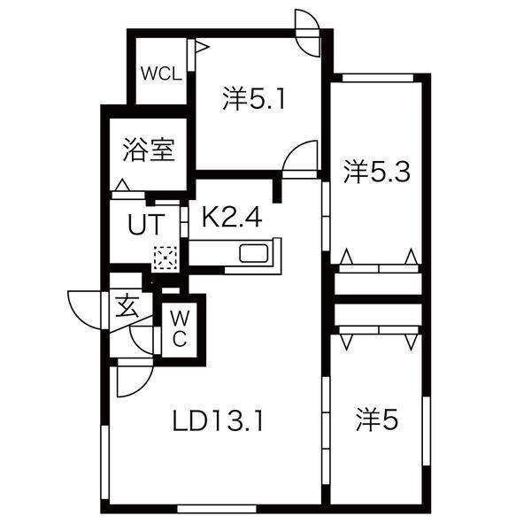 ＡＬＰＨＡ山鼻の物件間取画像