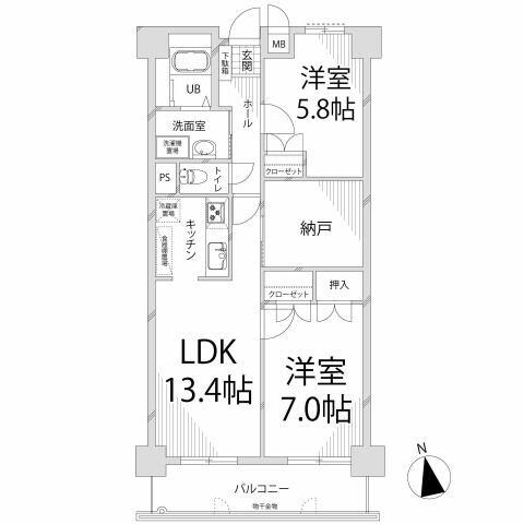 キャッスルコート男山の物件間取画像