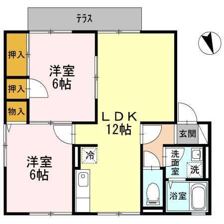 サニーハイツ田寺A棟の物件間取画像