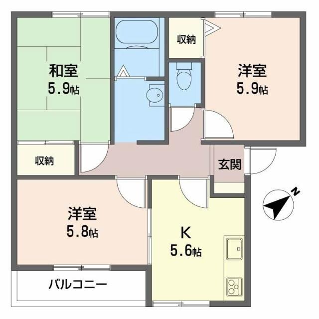 ウォームフロント岡田の物件間取画像