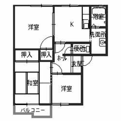 タウニィ高岡Ｂの物件間取画像