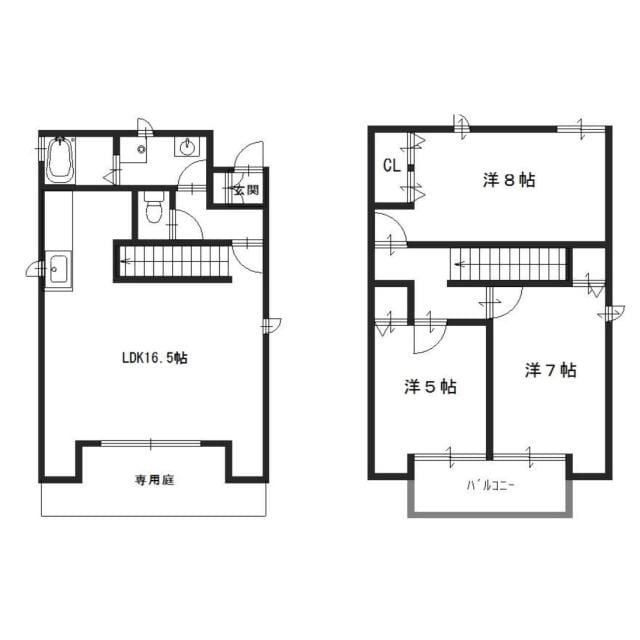 田寺借家の物件間取画像