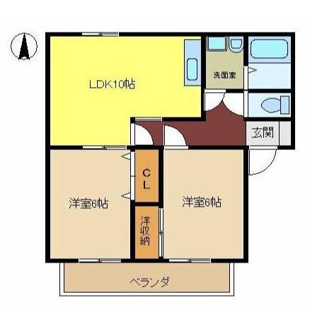 フォレストベイス広瀬B棟の物件間取画像