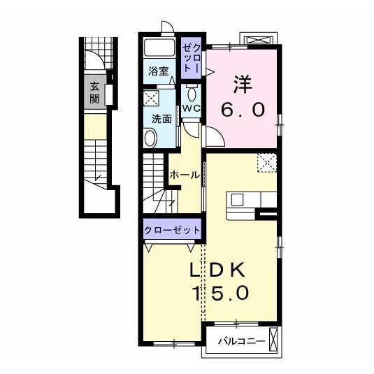 スカイパインＢの物件間取画像