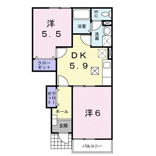 カンパヌール　Ｃの物件間取画像