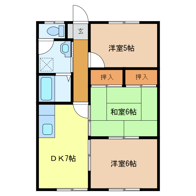 虹ヶ丘ハイツの物件間取画像